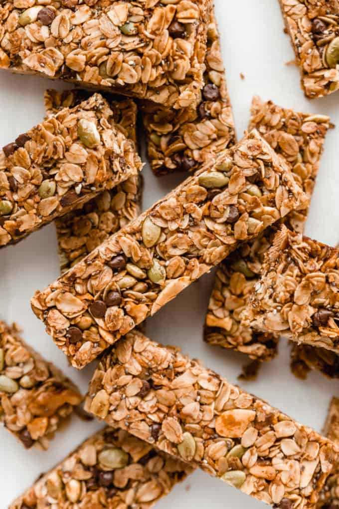 muesli bars stacked on top of each other